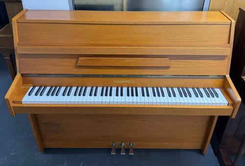 Chappell upright teak piano - upright,