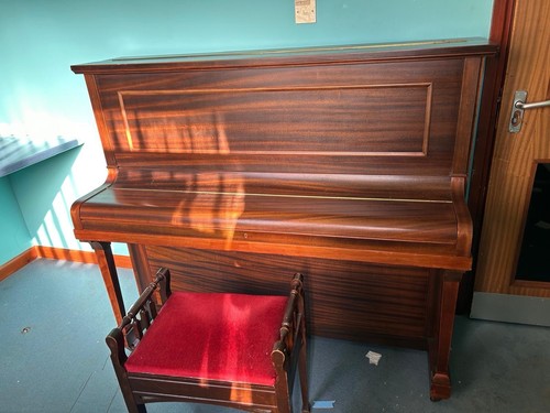 Upright piano and stool - and,