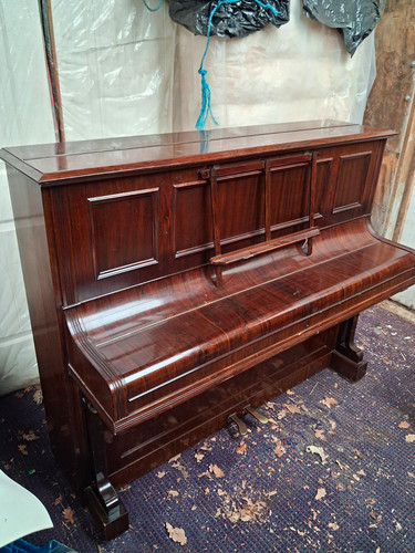 Brown wood finish upright - wood,